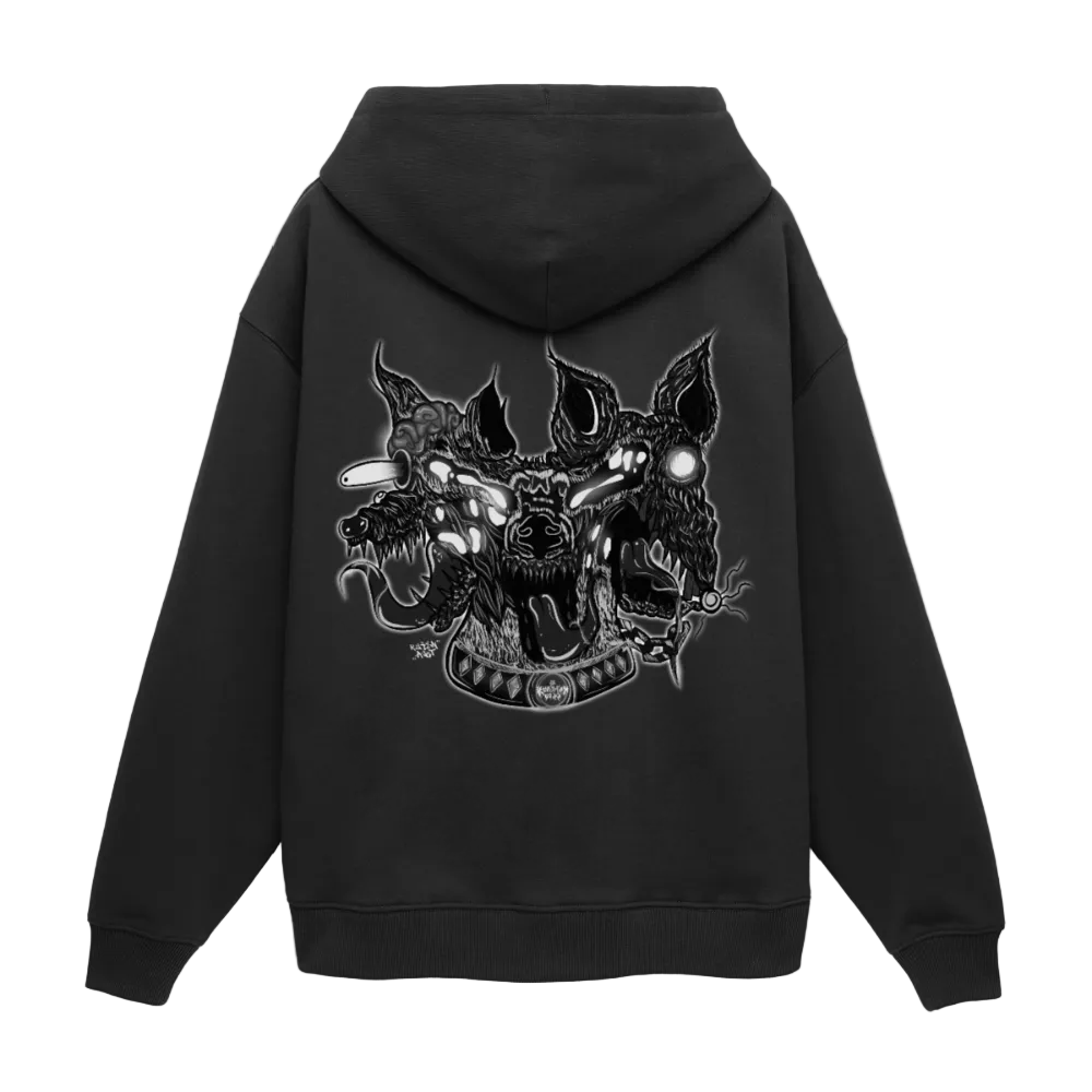 OVERSIZE HOODIE "CERBERUS" UNISEX RESTOCK - black