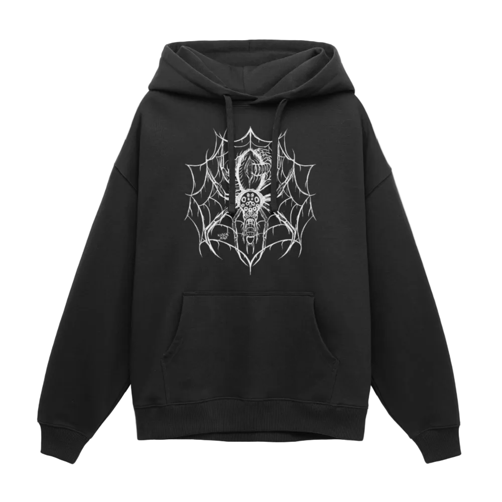 OVERSIZE HOODIE "CENTIPEDE" UNISEX - black